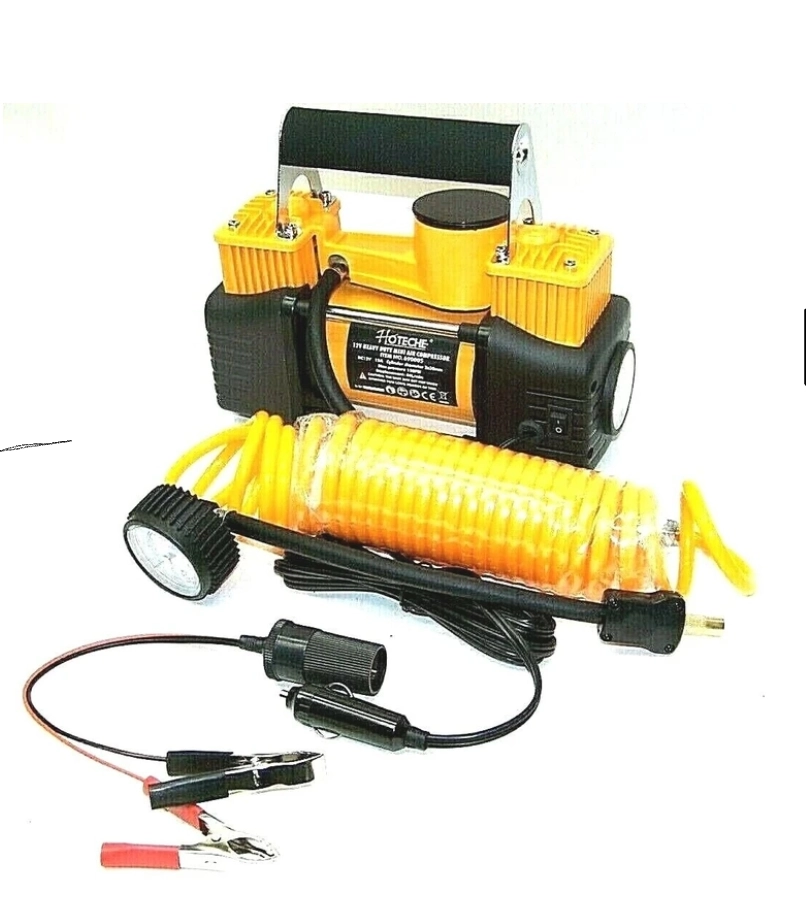 کمپرسور هوا و پمپ باد فندکی دو سیلندر ماشین - برند اصلی Hoteche هوتچ (690005)