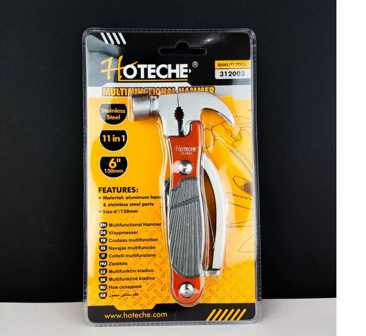 چکش چند کاره - ابزار همه کاره تاشو - 11 در 1 - 6 اینچ 150 میلی متر - برند اصلی Hoteche هوتچ (312003)