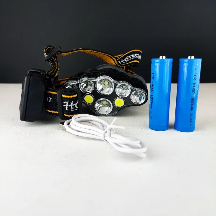 چراغ پیشانی کوهنوردی- 8 لامپ - 4400 میلی آمپری قابل شارژ - برند اصلی Hoteche هوتچ (440007)