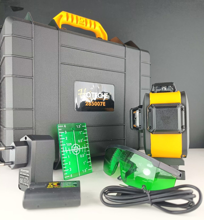 تراز لیزری هوتچ متقاطع کاملاً حرفه ای سه بعدی دارای پایه مگنتی بسیار پر قدرت(12 خط) Hoteche (285007)