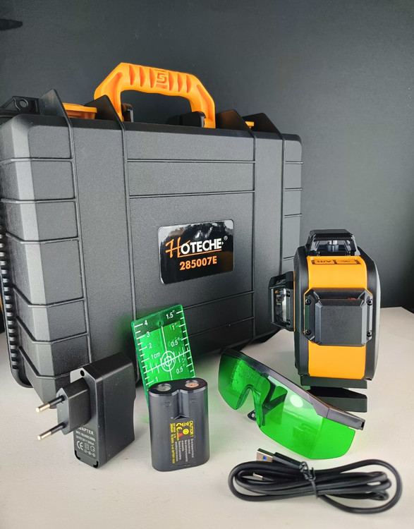 تراز لیزری هوتچ متقاطع کاملاً حرفه ای سه بعدی دارای پایه مگنتی بسیار پر قدرت(12 خط) Hoteche (285007)