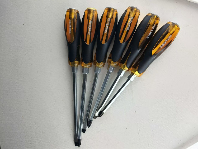 مجموعه 6 عددی پیچ گوشتی ضربه خور فولادی نوک حرارت خورده چهارسو و دوسو 0(تخت) - برند اصلی Hoteche هوتچ (241506)