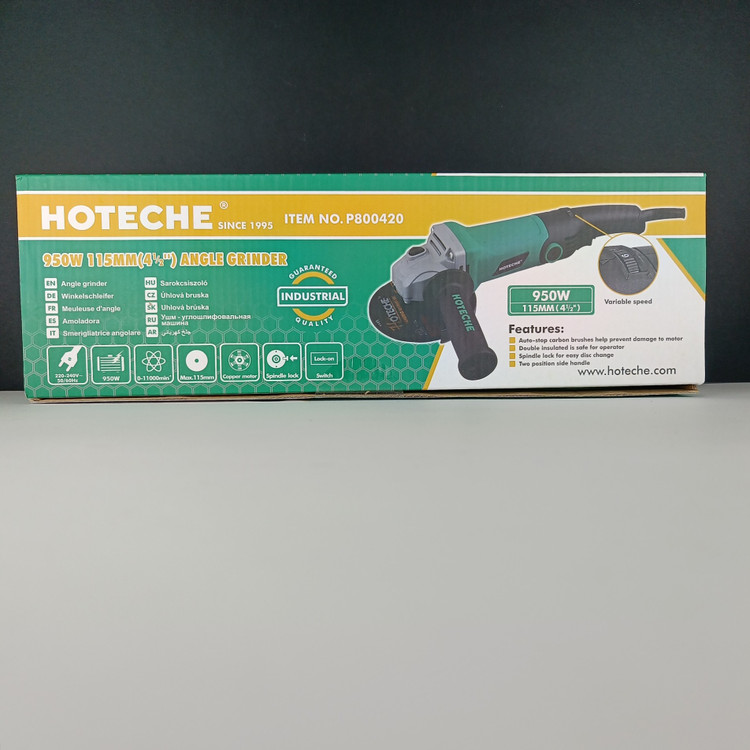 سنگ فرز 950 واتی صنعتی - 115 میلی متر - دیمر دار جهت تنظیم سرعت چرخش صفحه سنگ - برند اصلیHotecheهوتچ(800420)