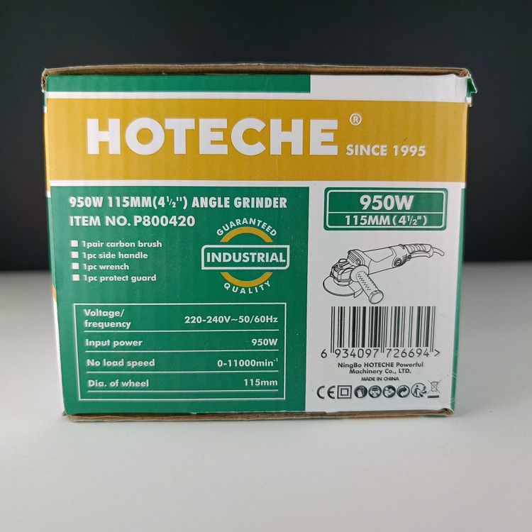 سنگ فرز 950 واتی صنعتی - 115 میلی متر - دیمر دار جهت تنظیم سرعت چرخش صفحه سنگ - برند اصلیHotecheهوتچ(800420)