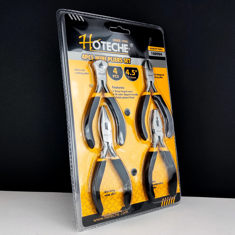 ست 4 عددی انبر الکترونیکی - ست انبر مینی - 4.5 اینچ - برند اصلی Hoteche هوتچ (100904)