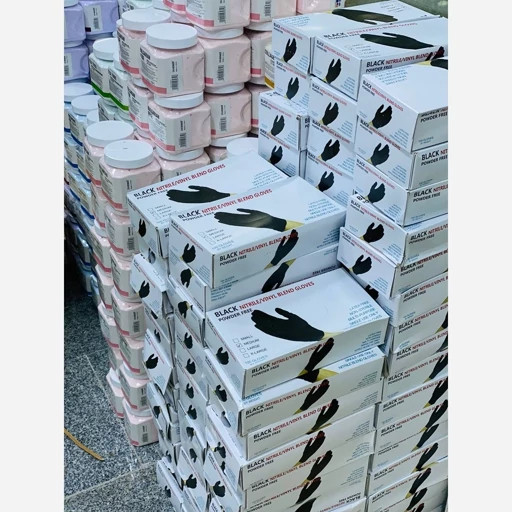 دستکش لاتکسی مشکی خارجی بسته 100 عددی (قسطی)