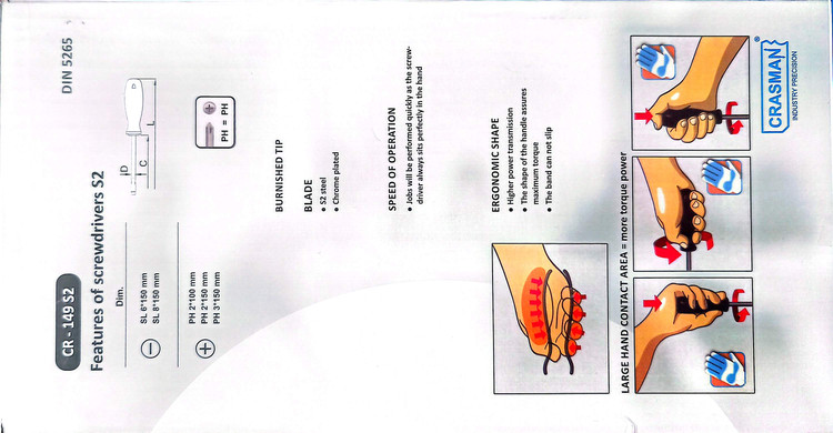 ست پیچگوشتی ۵ عددی ضربه خور فوق صنعتی برند اصلی کراسمن مدل CR-149 S2 (قسطی)