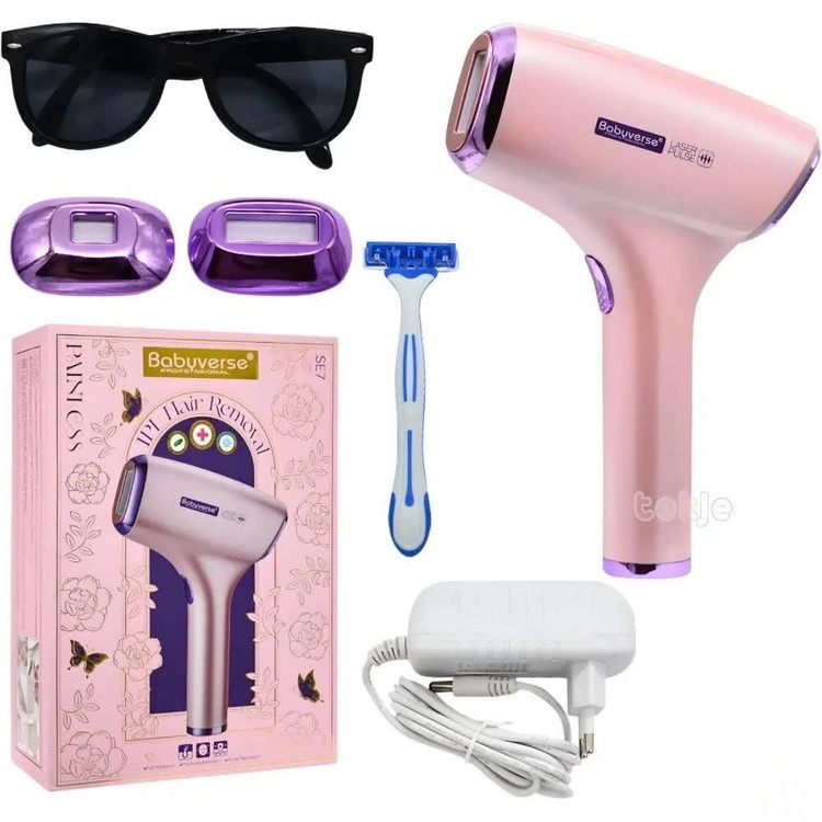 دستگاه لیزر خانگی Babuyverse Professional SE7 (مدل Princess) دیگر یک دستگاه لیزر معمولی نیست؛ با ۱ میلیون شات، تکنولوژی خنککنندگی یخی، و ۹ درجه قدرت، میتوانید در ۱۲ هفته (حدود ۴-۱۲ هفته) شاهد از بین رفتن موها باشید