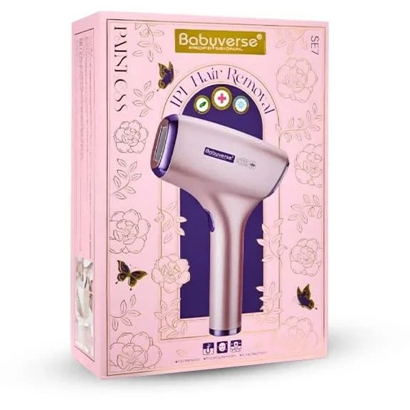 دستگاه لیزر خانگی Babuyverse Professional SE7 (مدل Princess) دیگر یک دستگاه لیزر معمولی نیست؛ با ۱ میلیون شات، تکنولوژی خنککنندگی یخی، و ۹ درجه قدرت، میتوانید در ۱۲ هفته (حدود ۴-۱۲ هفته) شاهد از بین رفتن موها باشید