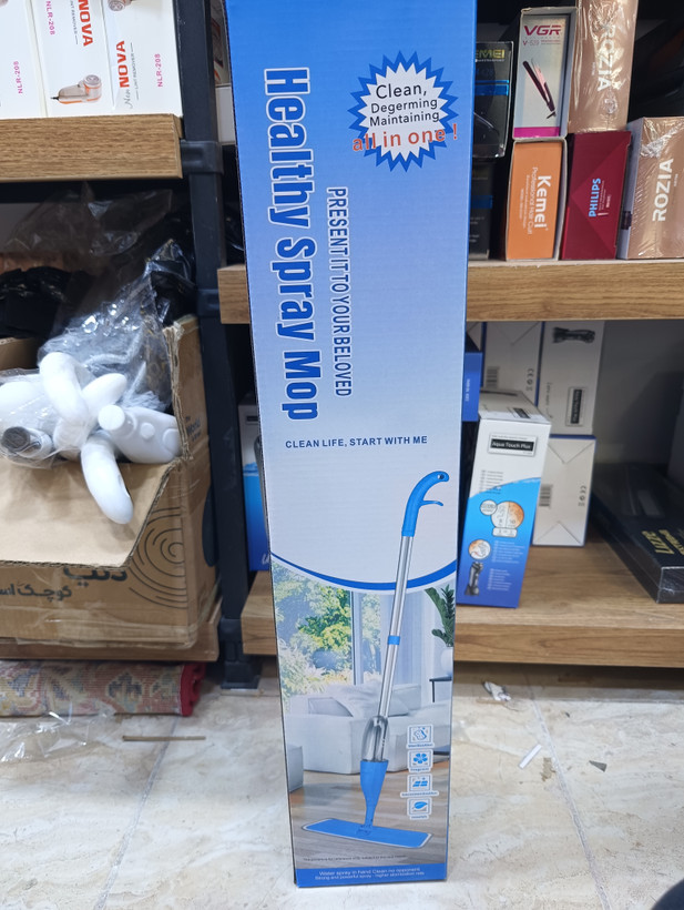تی اسپری Healthy Spray Mop دسته بلند؛ نظافت آسان و ضدعفونیکننده (مناسب سرامیک و پارکت) Healthy Spray Mop Long Handle; Easy to Clean and Disinfect (Suitable for Ceramic and Parquet)