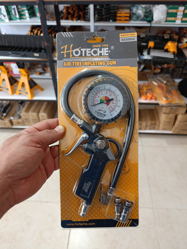 Workshop air gauge - Air gauge with dial - Car tire pressure gauge - Original brand Hoteche (830042)