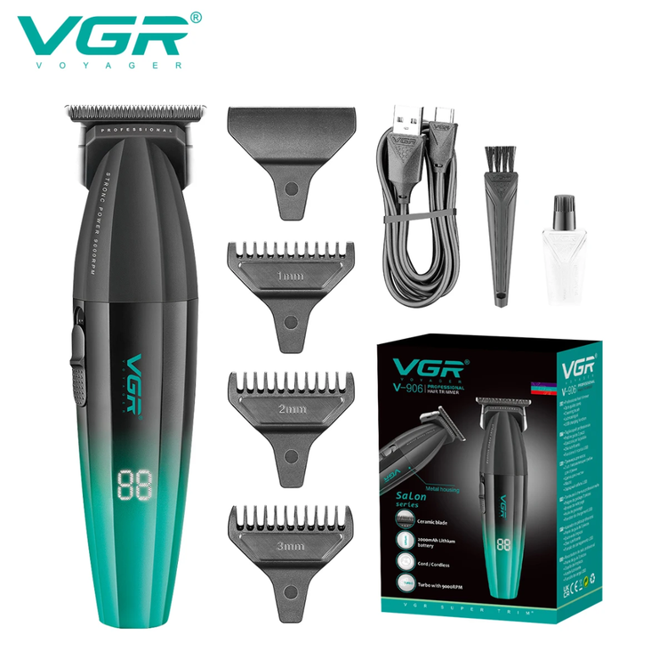 VGR V-906 Professional Hair Trimmer with 9000 RPM, DLC Ceramic Blade and 2000 mAh Battery