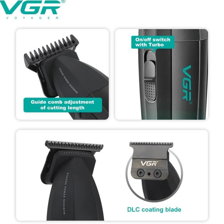 VGR V-906 Professional Hair Trimmer with 9000 RPM, DLC Ceramic Blade and 2000 mAh Battery