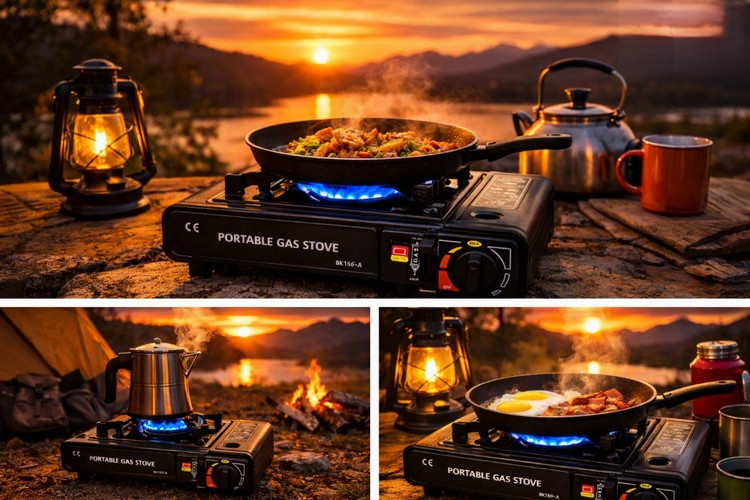 اجاق گاز مسافرتی قابل حمل مدل BK-167-A – همراه مطمئن شما در سفر، کمپ و شرایط اضطراری Portable Camping Gas Stove Household Gas Powered Stove Burner Outdoor Camping Gas