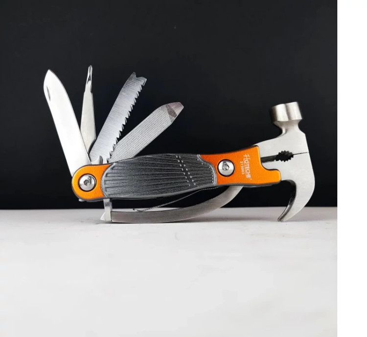 چکش چندکاره هوتچ ۱۱ کاره ابزار همهکاره تاشو ۶ اینچ مدل 312003 Hoteche 11-in-1 Multifunctional Hammer – 6-Inch Foldable Multi-Tool (Model 312003)