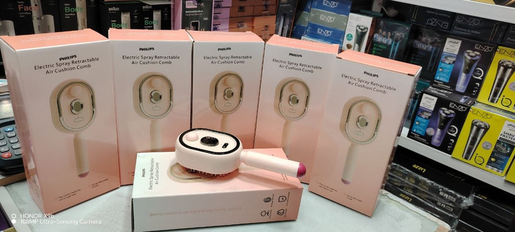 برس برقی اسپریدار فیلیپس مدل JY-606 بازکننده گره مو + نانو اسپری + ماساژور پوست سر Philips Electric Spray Brush Model JY-606 Hair Detangler + Nano Spray + Scalp Massager