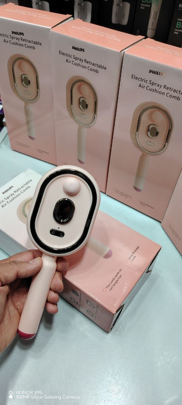 برس برقی اسپریدار فیلیپس مدل JY-606 بازکننده گره مو + نانو اسپری + ماساژور پوست سر Philips Electric Spray Brush Model JY-606 Hair Detangler + Nano Spray + Scalp Massager